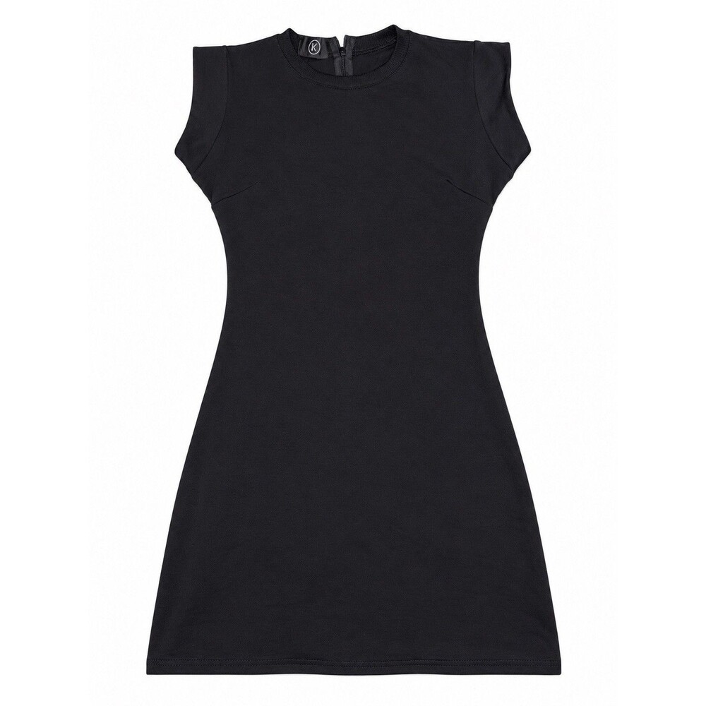 Kikiriki Black Bodycon Mini Dress Cap Sleeve Back Zip Indie Sleaze Y2K Small